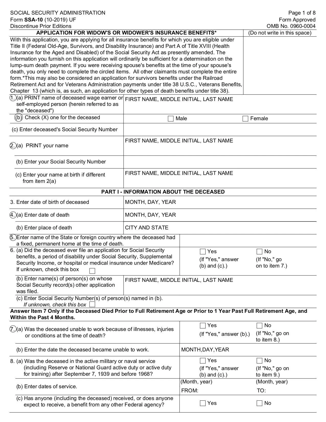 Application For A Social Security Card Or Form Ssa 10 Oct 2019