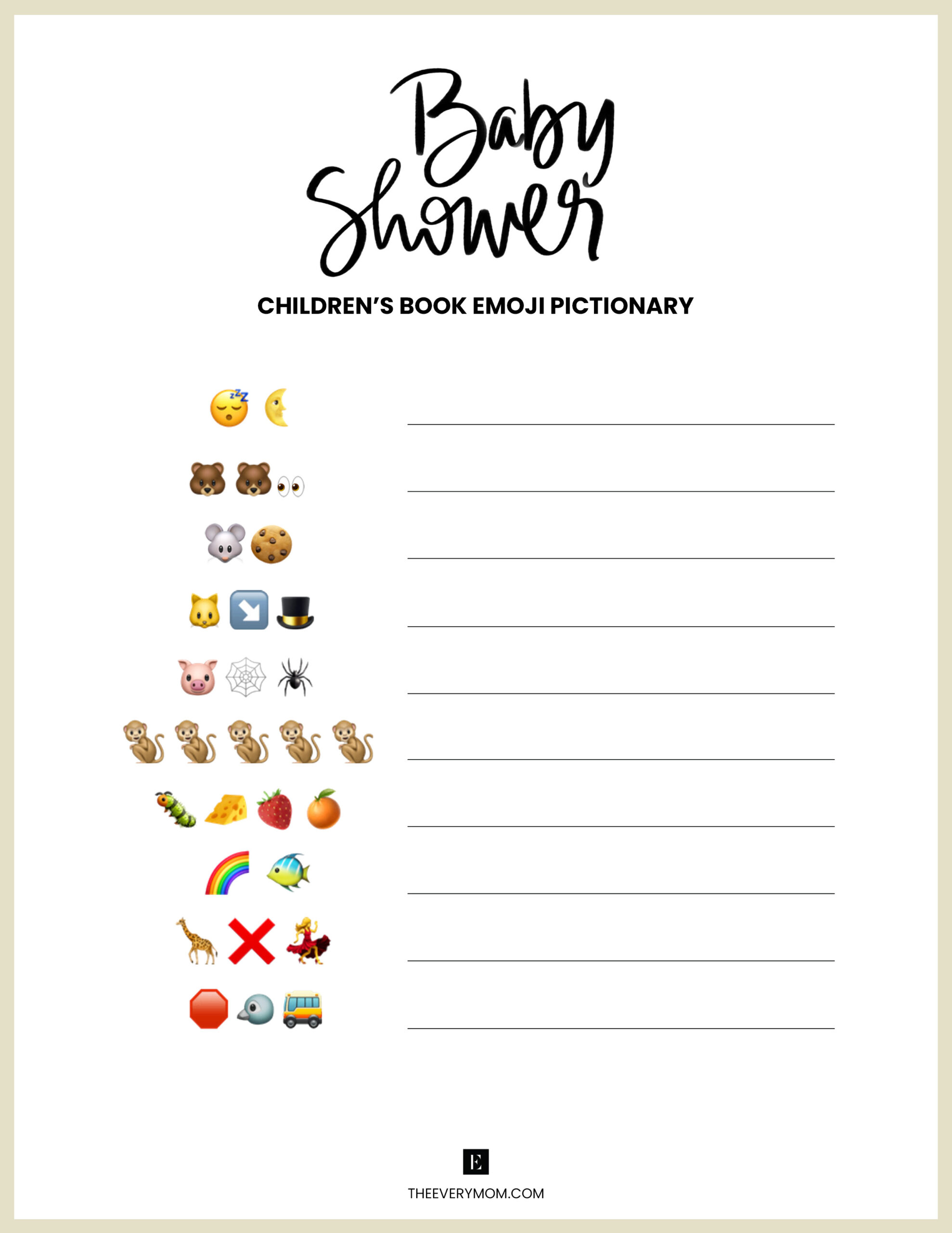 Baby Shower Games Printables Baby Shower Games Printables