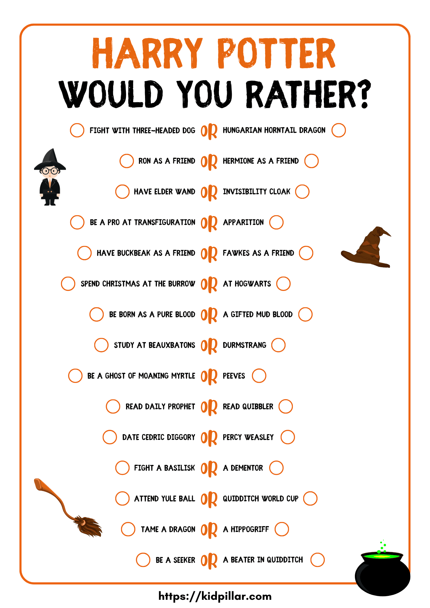 Best Harry Potter Would You Rather Questions