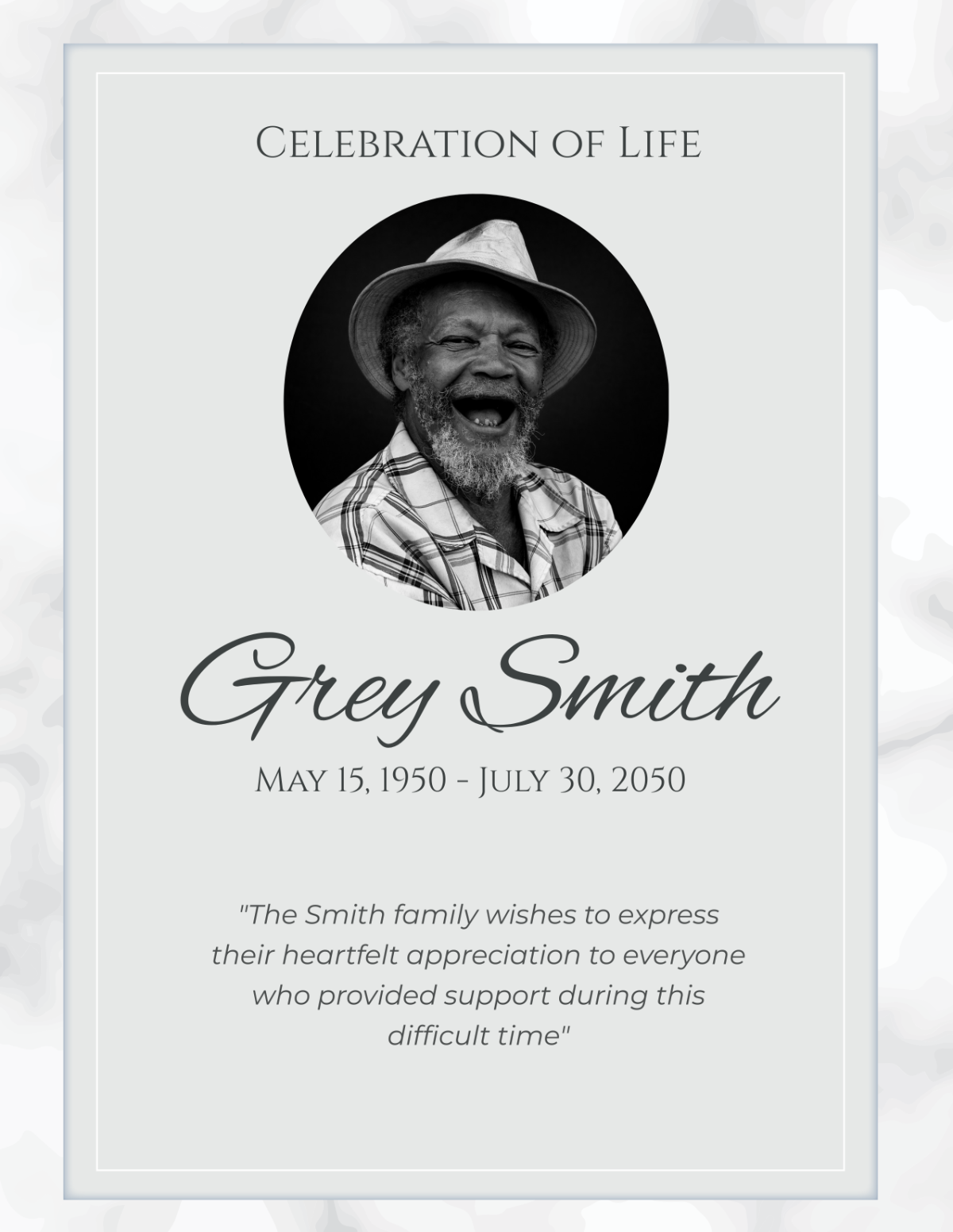 Celebration Of Life Program