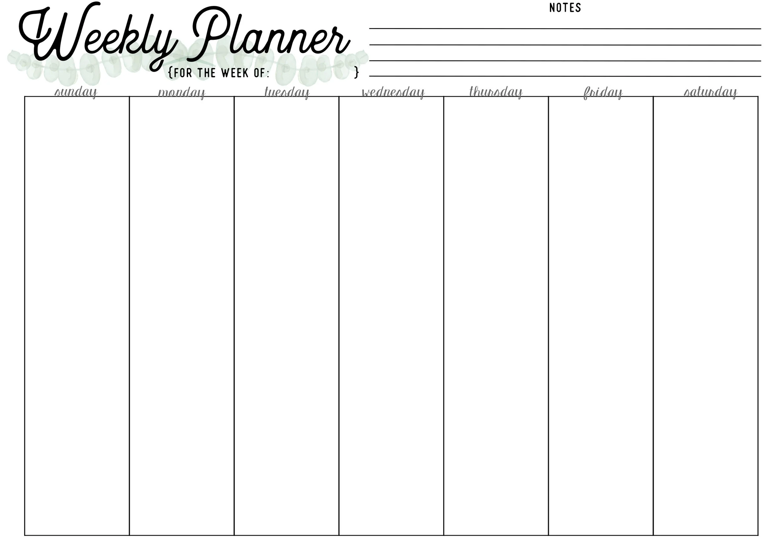 Free Downloads For 2018 Monthly Calendars Weekly Layout Planner