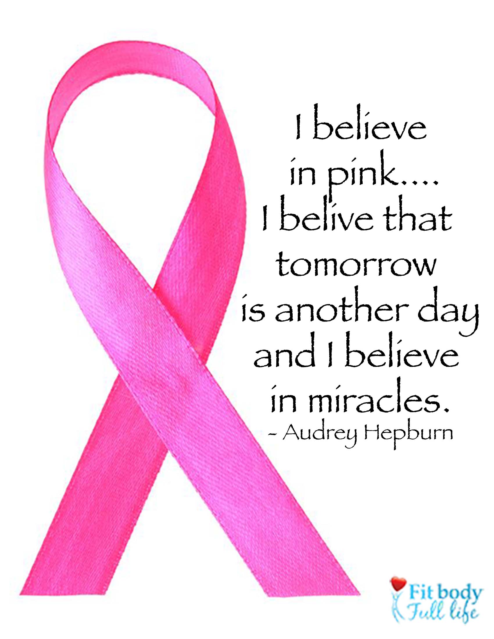 Free Printable I Believe In Pink Word Art