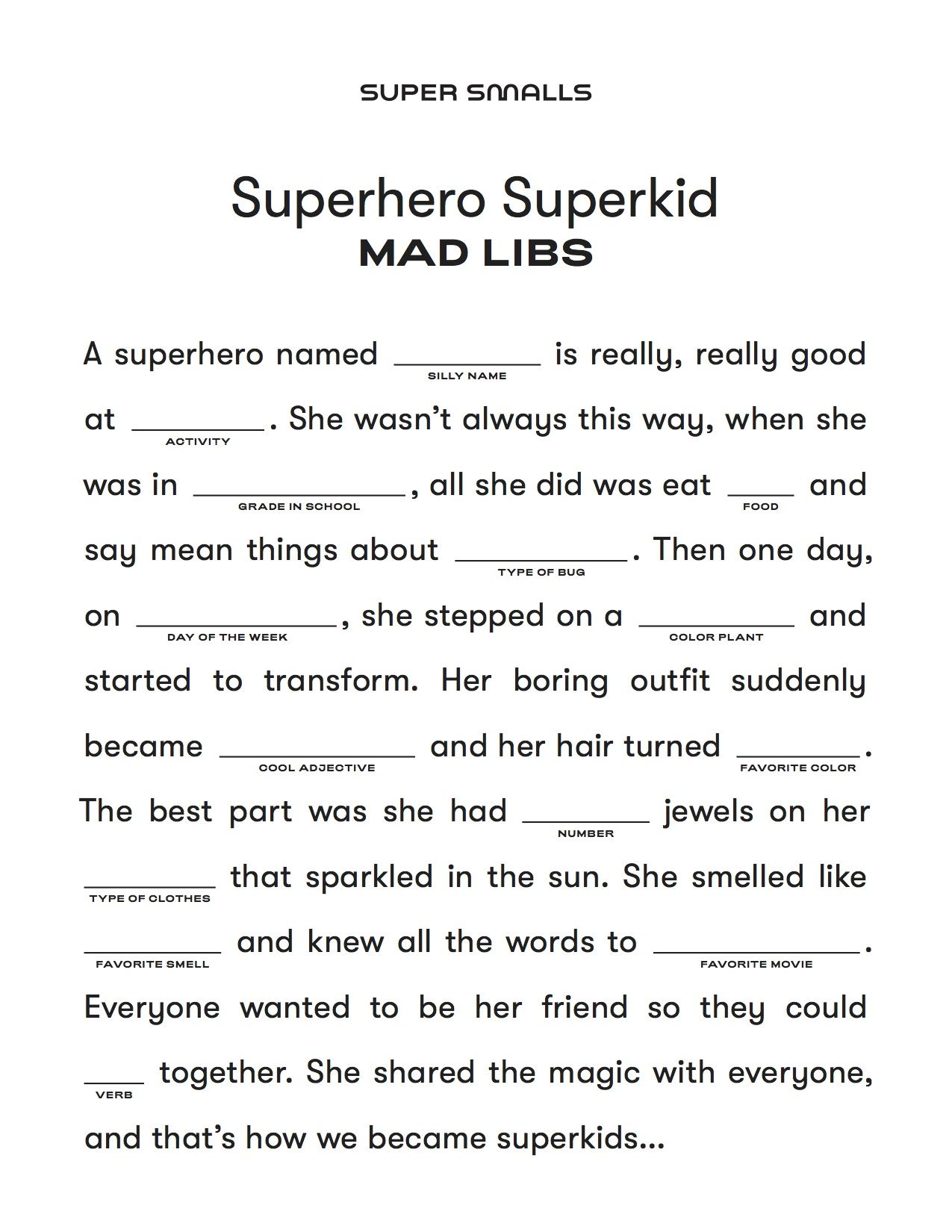 High School Student Mad Lib Printable High School Student Mad Lib Printable