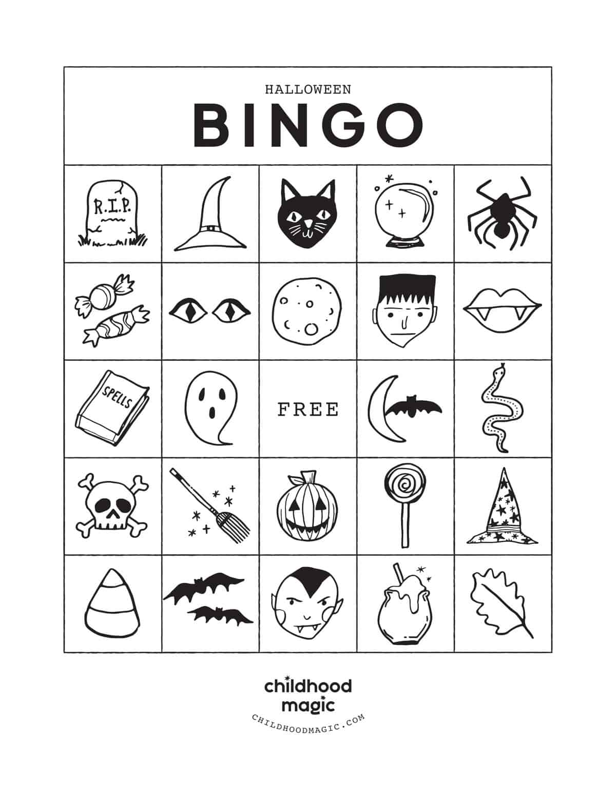 Halloween Bingo Free Printable Game