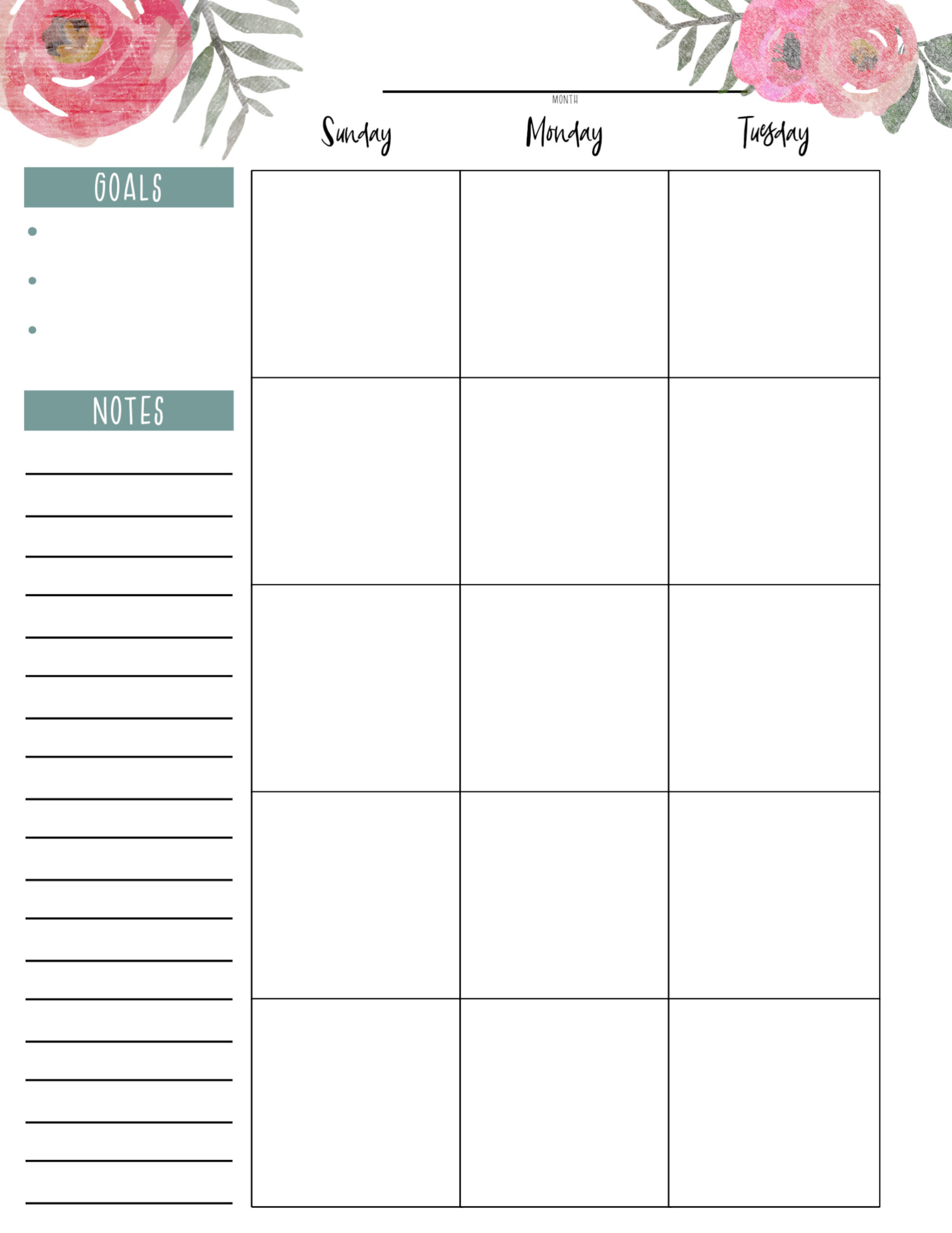 Happy Planner Free Printable Pages Floral
