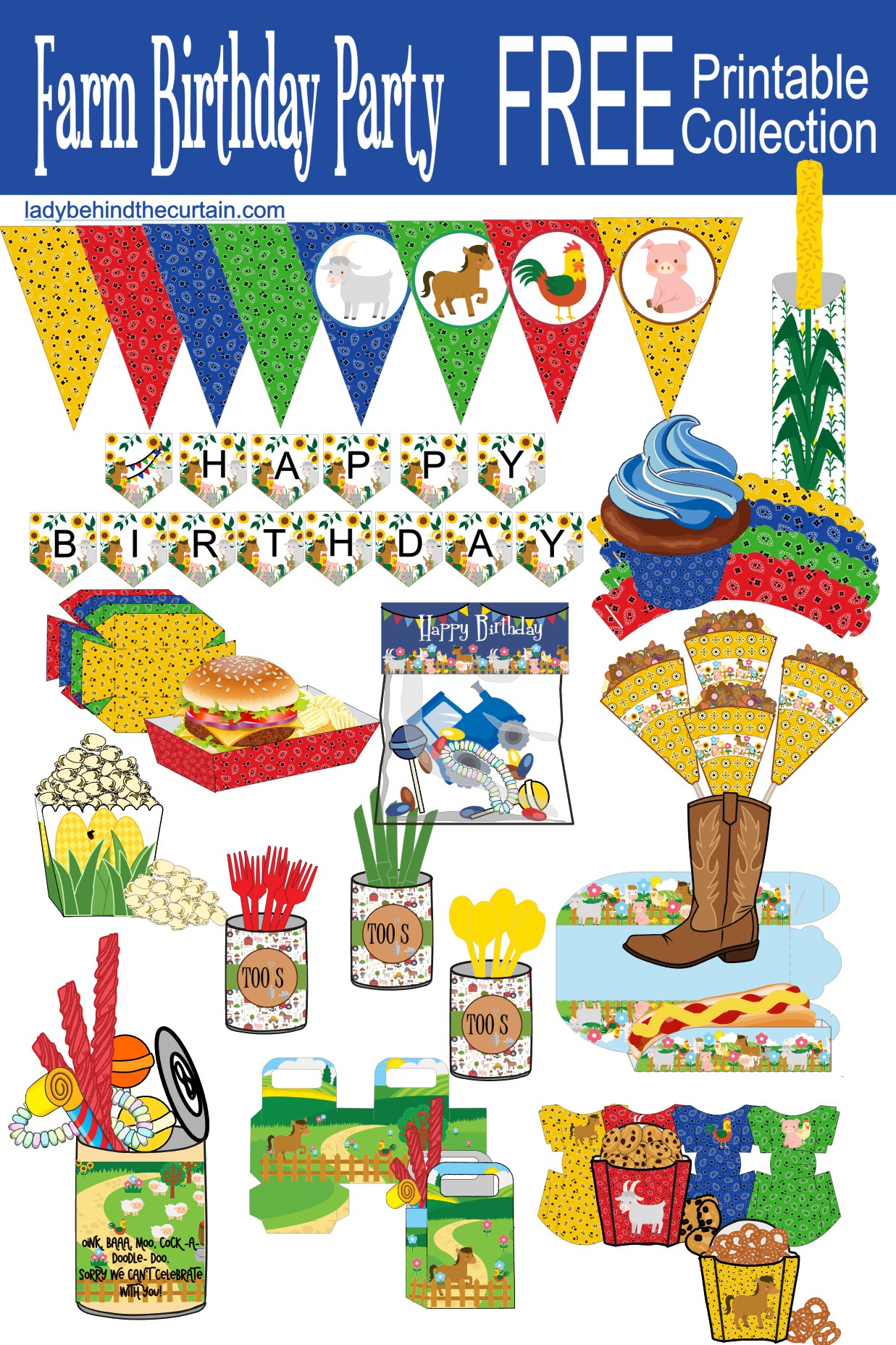 Kids Farm Themed Birthday Party Free Printable Collection