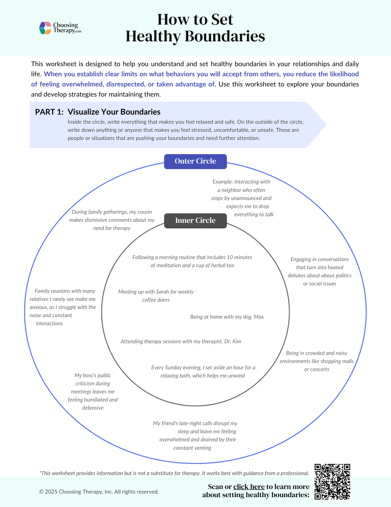 Setting Boundaries Worksheet