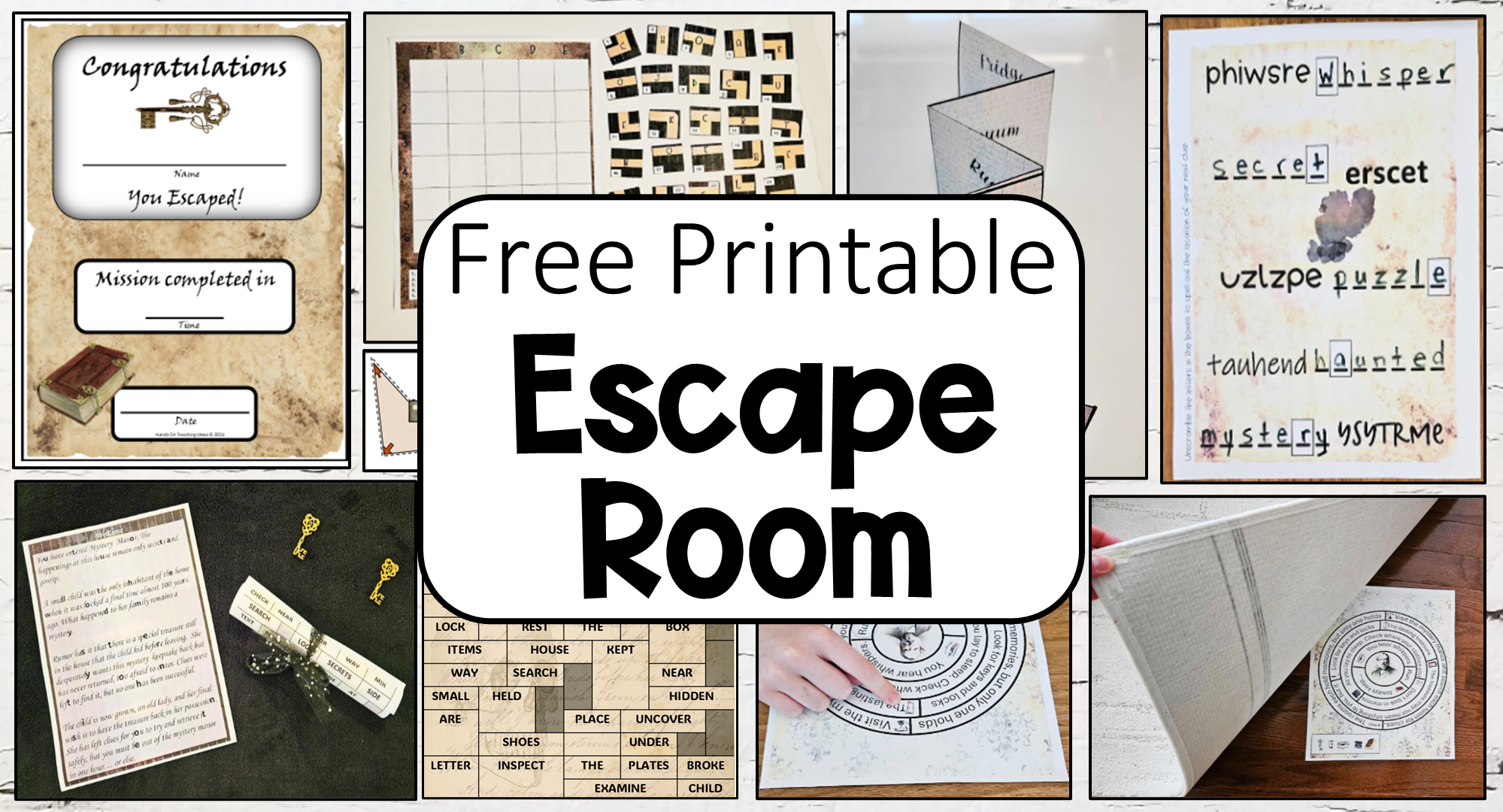 Prinatable Games Free Printable Escape Room Game - Free Printables Corner